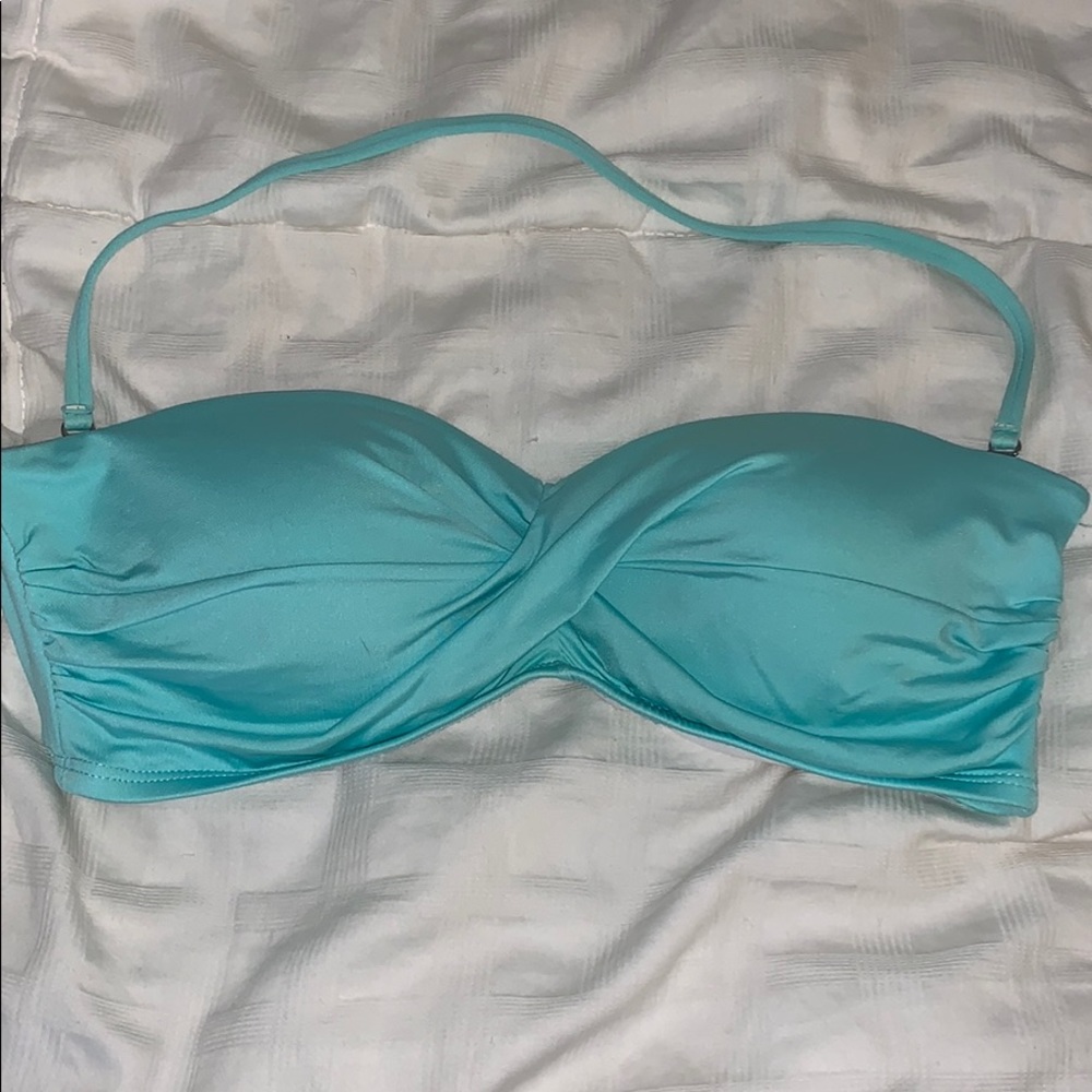 blue bandeau bikini top